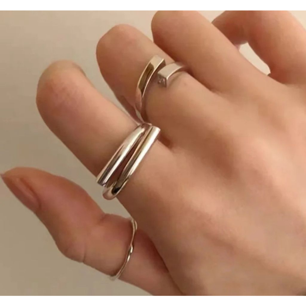 Unisex Solid Wrap 925 Sterling Silver Band Ring, Adjustable‎ - Picture 3 of 15